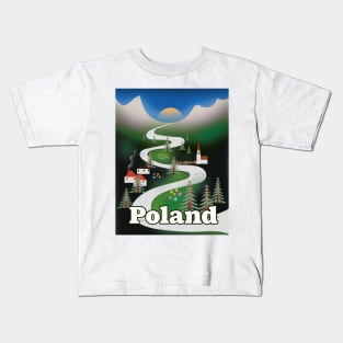 Poland vintage style travel print Kids T-Shirt